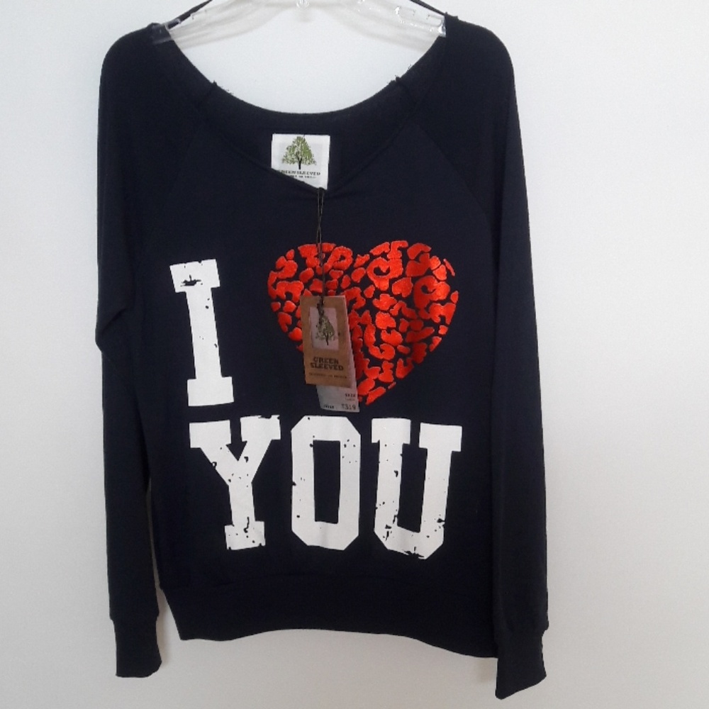 Green sleeved junior navy blue long sleeve sweatsh